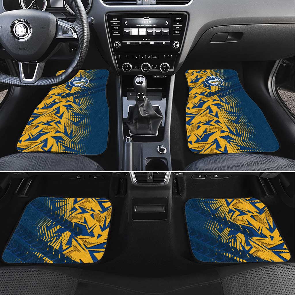 Parramatta Eels Rugby Car Mats Fierce Mascot Geometric Tribal Art
