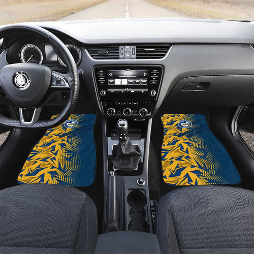 Parramatta Eels Rugby Car Mats Fierce Mascot Geometric Tribal Art