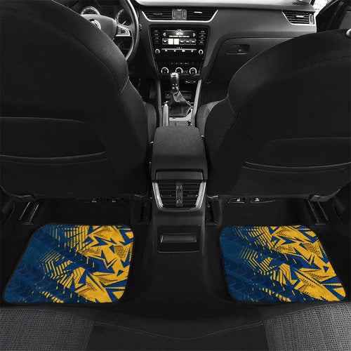 Parramatta Eels Rugby Car Mats Fierce Mascot Geometric Tribal Art