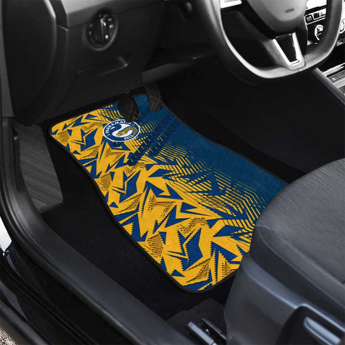 Parramatta Eels Rugby Car Mats Fierce Mascot Geometric Tribal Art