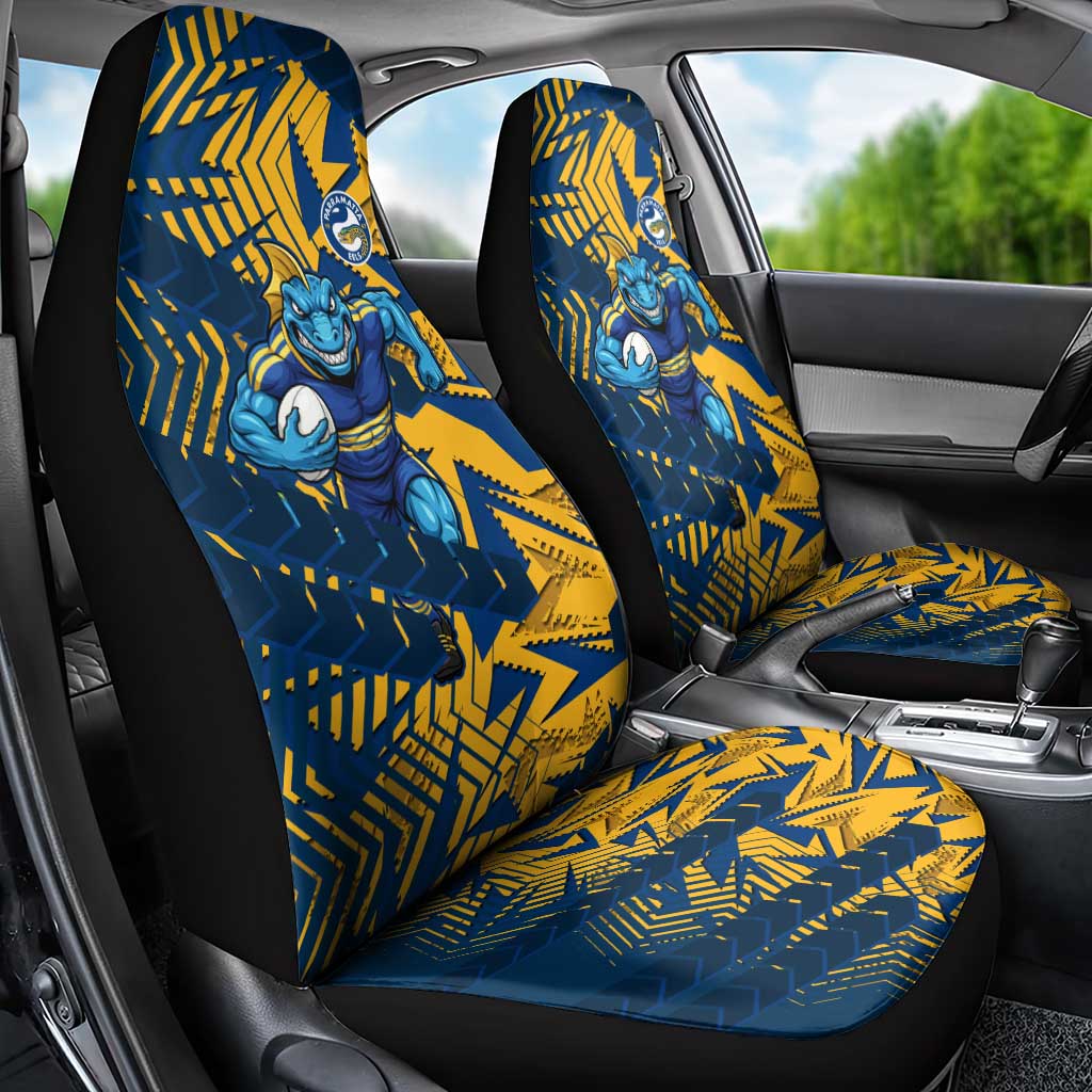 Parramatta Eels Rugby Car Seat Cover Fierce Mascot Geometric Tribal Art