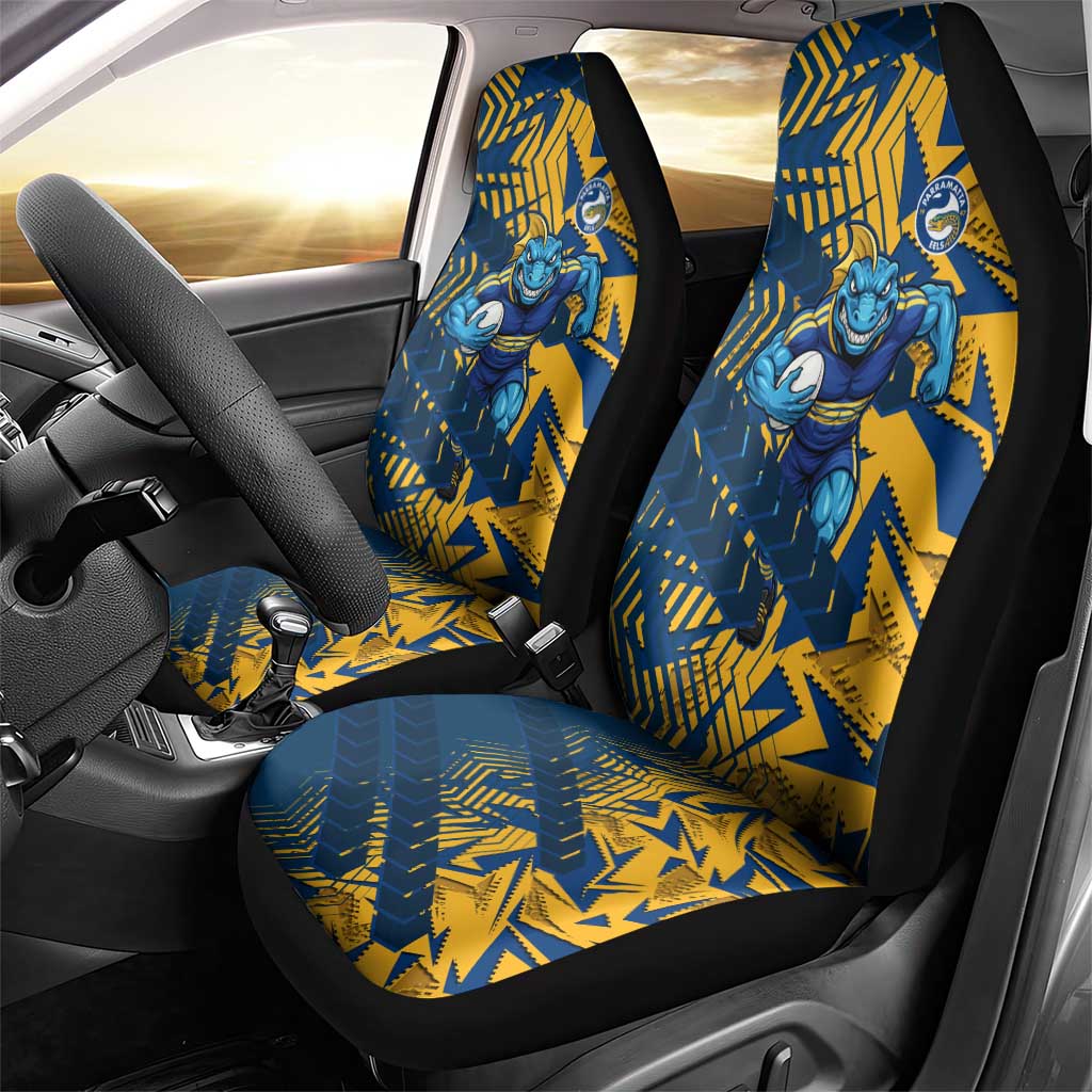 Parramatta Eels Rugby Car Seat Cover Fierce Mascot Geometric Tribal Art