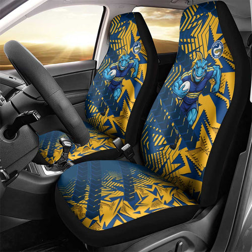 Parramatta Eels Rugby Car Seat Cover Fierce Mascot Geometric Tribal Art