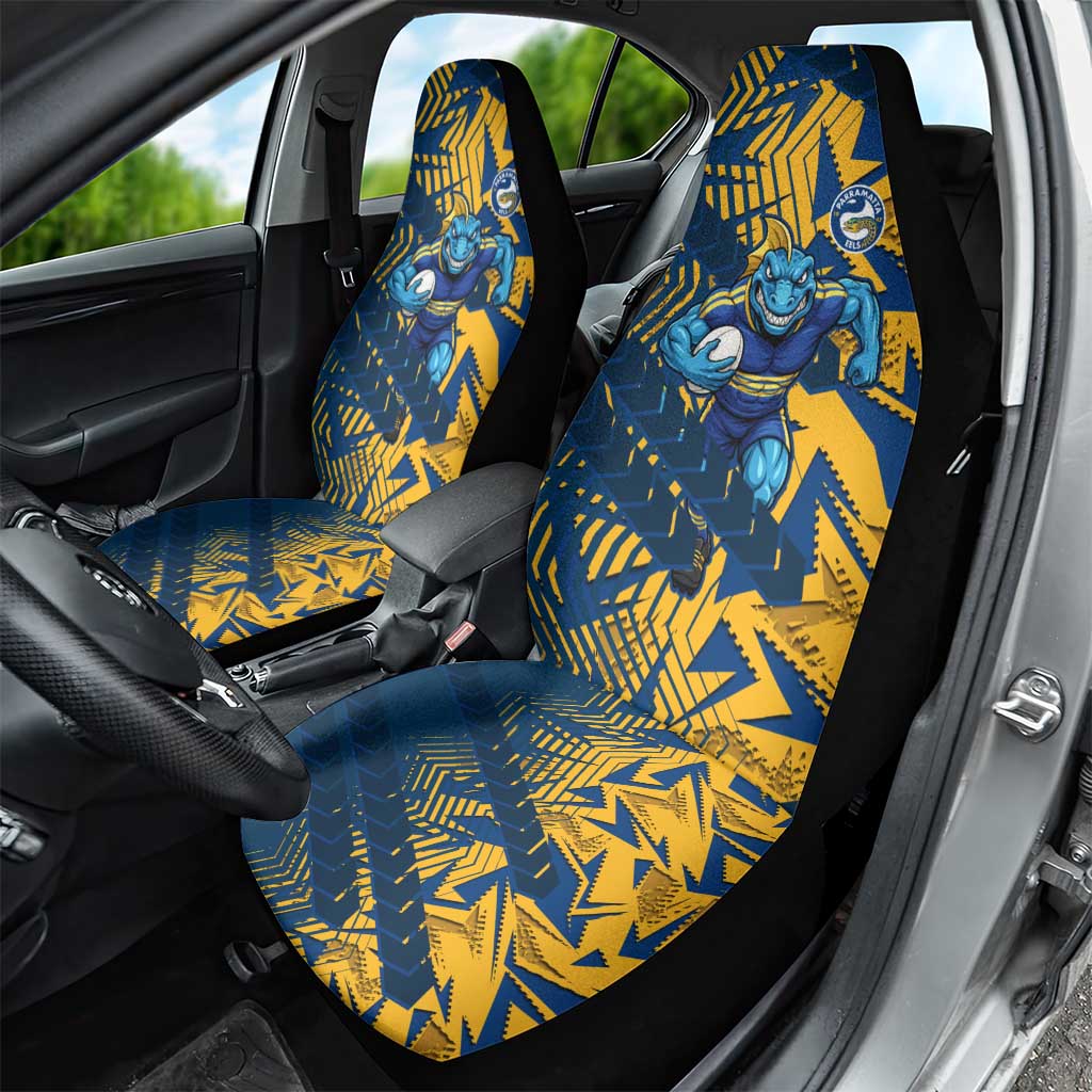 Parramatta Eels Rugby Car Seat Cover Fierce Mascot Geometric Tribal Art