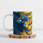 Parramatta Eels Rugby Ceramic Mug Fierce Mascot Geometric Tribal Art
