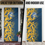 Parramatta Eels Rugby Door Cover Fierce Mascot Geometric Tribal Art