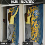 Parramatta Eels Rugby Door Cover Fierce Mascot Geometric Tribal Art
