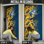 Parramatta Eels Rugby Door Cover Fierce Mascot Geometric Tribal Art