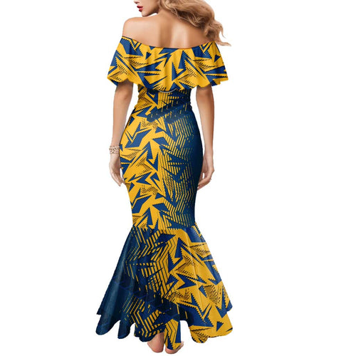 Parramatta Eels Rugby Family Matching Mermaid Dress and Hawaiian Shirt Fierce Mascot Geometric Tribal Art