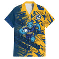 Parramatta Eels Rugby Family Matching Off Shoulder Short Dress and Hawaiian Shirt Fierce Mascot Geometric Tribal Art