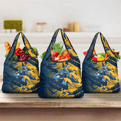 Parramatta Eels Rugby Grocery Bag Fierce Mascot Geometric Tribal Art