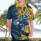 Parramatta Eels Rugby Hawaiian Shirt Fierce Mascot Geometric Tribal Art