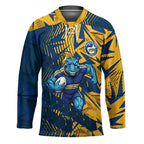 Parramatta Eels Rugby Hockey Jersey Fierce Mascot Geometric Tribal Art