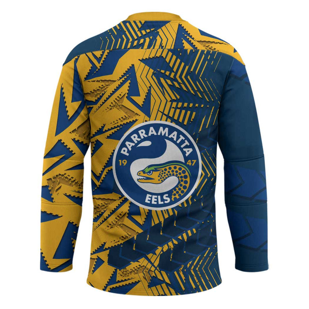 Parramatta Eels Rugby Hockey Jersey Fierce Mascot Geometric Tribal Art