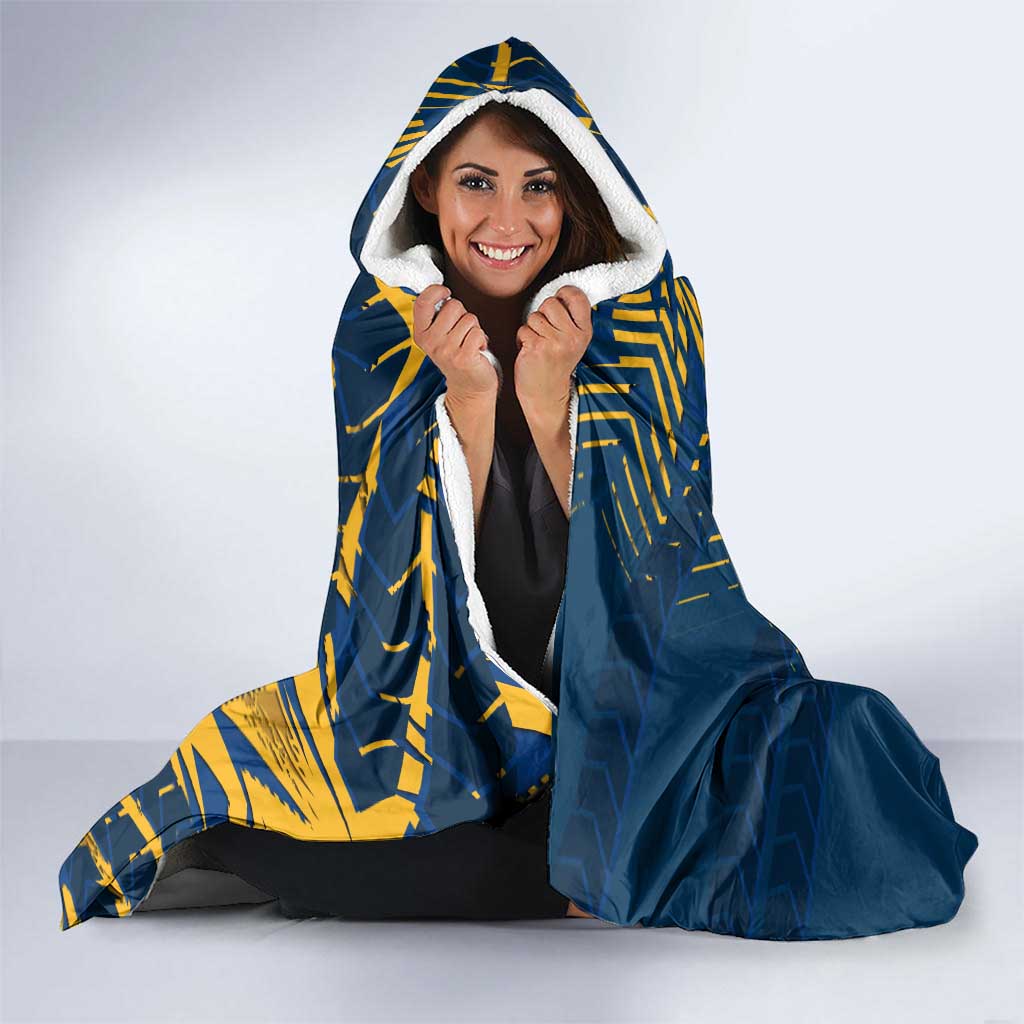 Parramatta Eels Rugby Hooded Blanket Fierce Mascot Geometric Tribal Art