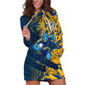 Parramatta Eels Rugby Hoodie Dress Fierce Mascot Geometric Tribal Art