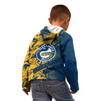 Parramatta Eels Rugby Kid Hoodie Fierce Mascot Geometric Tribal Art