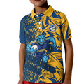 Parramatta Eels Rugby Kid Polo Shirt Fierce Mascot Geometric Tribal Art