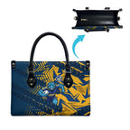 Parramatta Eels Rugby Leather Bag Fierce Mascot Geometric Tribal Art