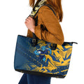 Parramatta Eels Rugby Leather Tote Bag Fierce Mascot Geometric Tribal Art