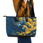 Parramatta Eels Rugby Leather Tote Bag Fierce Mascot Geometric Tribal Art