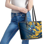 Parramatta Eels Rugby Leather Tote Bag Fierce Mascot Geometric Tribal Art