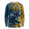Parramatta Eels Rugby Long Sleeve Shirt Fierce Mascot Geometric Tribal Art