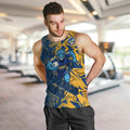 Parramatta Eels Rugby Men Tank Top Fierce Mascot Geometric Tribal Art