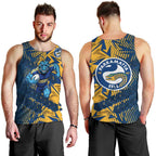 Parramatta Eels Rugby Men Tank Top Fierce Mascot Geometric Tribal Art