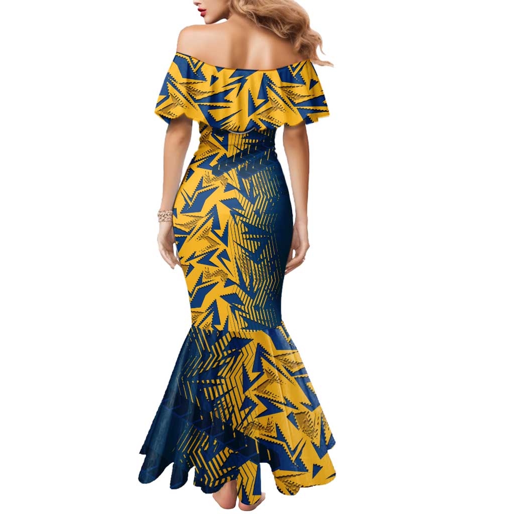 Parramatta Eels Rugby Mermaid Dress Fierce Mascot Geometric Tribal Art