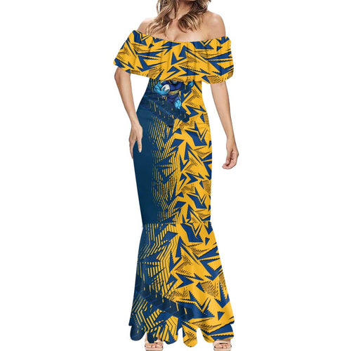 Parramatta Eels Rugby Mermaid Dress Fierce Mascot Geometric Tribal Art