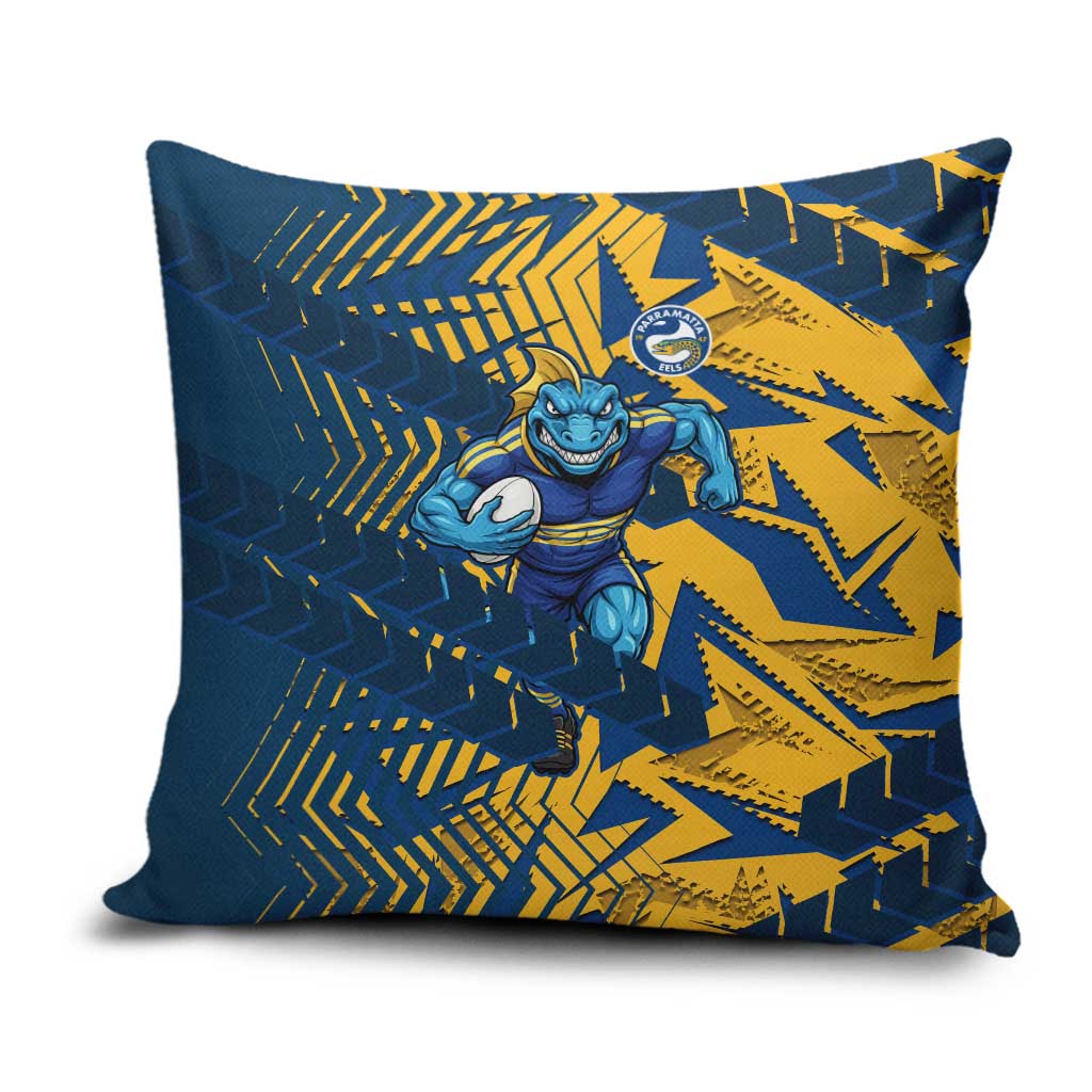 Parramatta Eels Rugby Pillow Cover Fierce Mascot Geometric Tribal Art