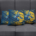 Parramatta Eels Rugby Pillow Cover Fierce Mascot Geometric Tribal Art