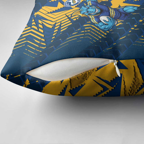 Parramatta Eels Rugby Pillow Cover Fierce Mascot Geometric Tribal Art