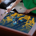 Parramatta Eels Rugby Puzzle Fierce Mascot Geometric Tribal Art
