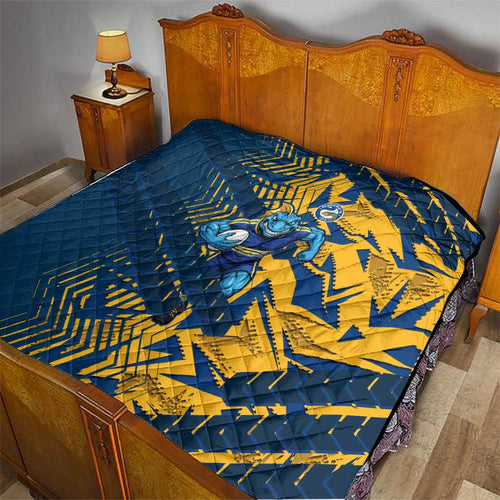 Parramatta Eels Rugby Quilt Fierce Mascot Geometric Tribal Art