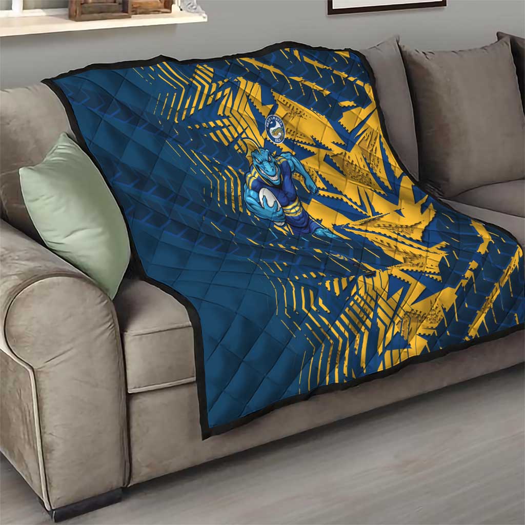Parramatta Eels Rugby Quilt Fierce Mascot Geometric Tribal Art