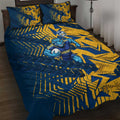 Parramatta Eels Rugby Quilt Bed Set Fierce Mascot Geometric Tribal Art