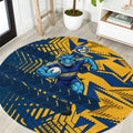 Parramatta Eels Rugby Round Carpet Fierce Mascot Geometric Tribal Art