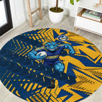 Parramatta Eels Rugby Round Carpet Fierce Mascot Geometric Tribal Art
