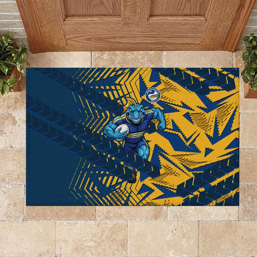 Parramatta Eels Rugby Rubber Doormat Fierce Mascot Geometric Tribal Art