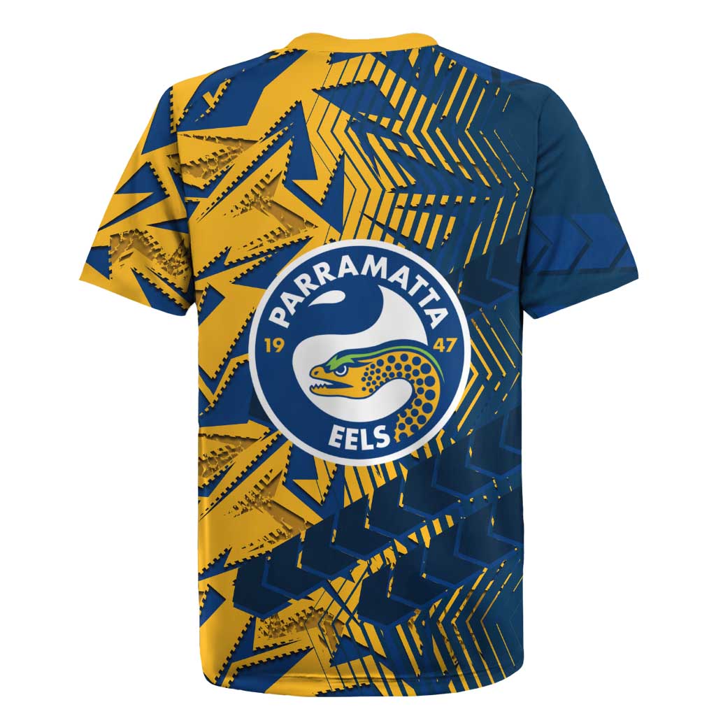 Parramatta Eels Rugby Rugby Jersey Fierce Mascot Geometric Tribal Art