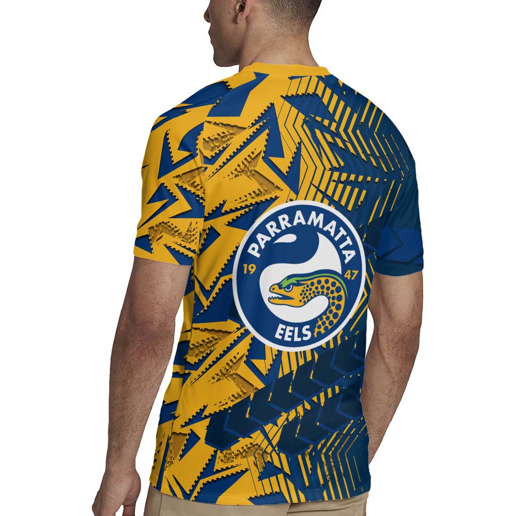 Parramatta Eels Rugby Rugby Jersey Fierce Mascot Geometric Tribal Art
