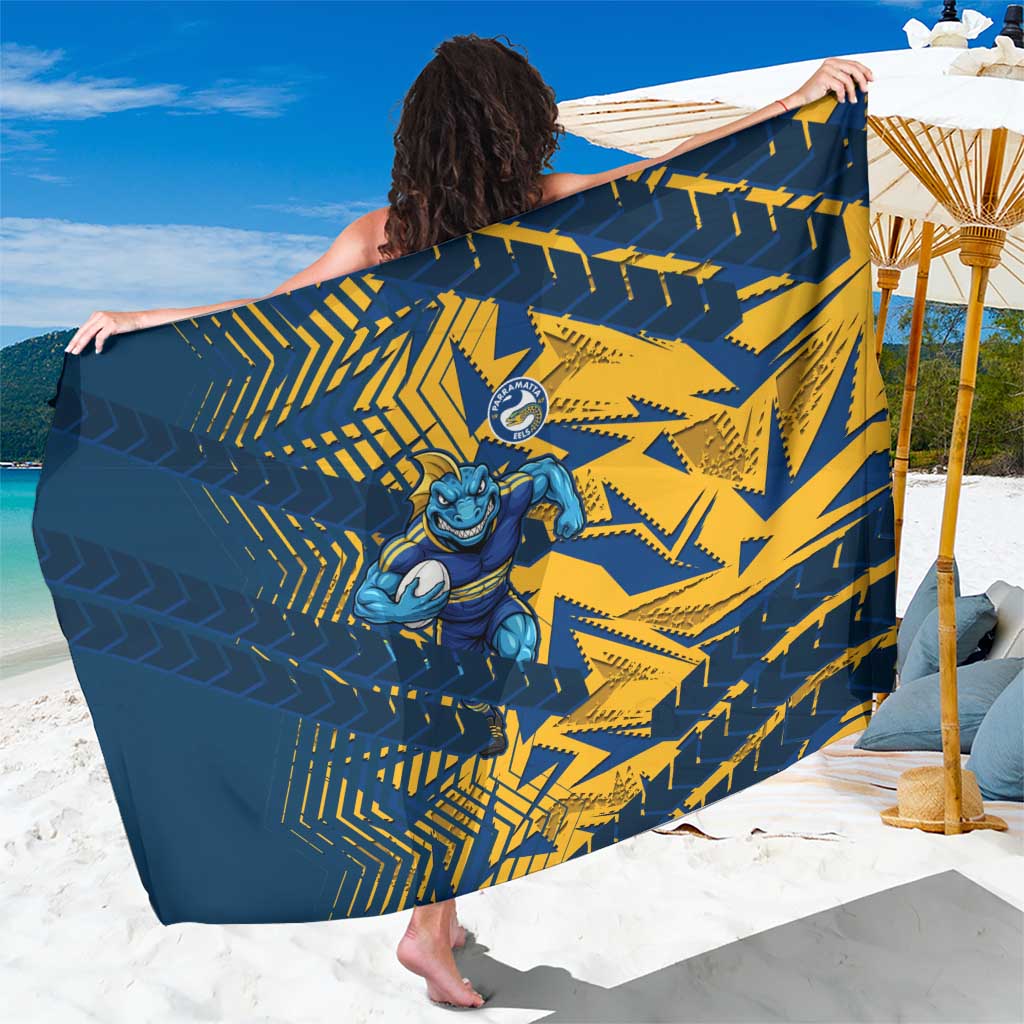 Parramatta Eels Rugby Sarong Fierce Mascot Geometric Tribal Art
