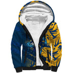 Parramatta Eels Rugby Sherpa Hoodie Fierce Mascot Geometric Tribal Art