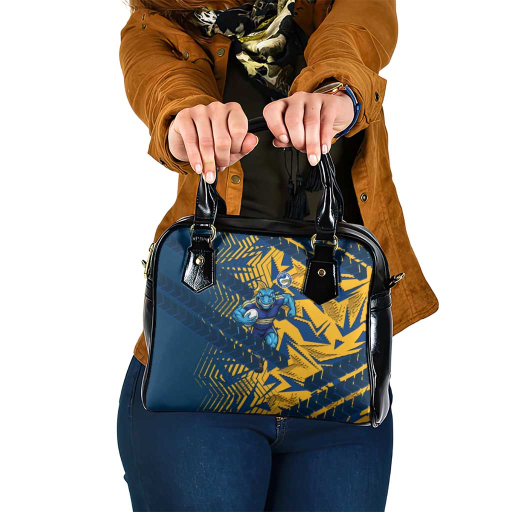 Parramatta Eels Rugby Shoulder Handbag Fierce Mascot Geometric Tribal Art