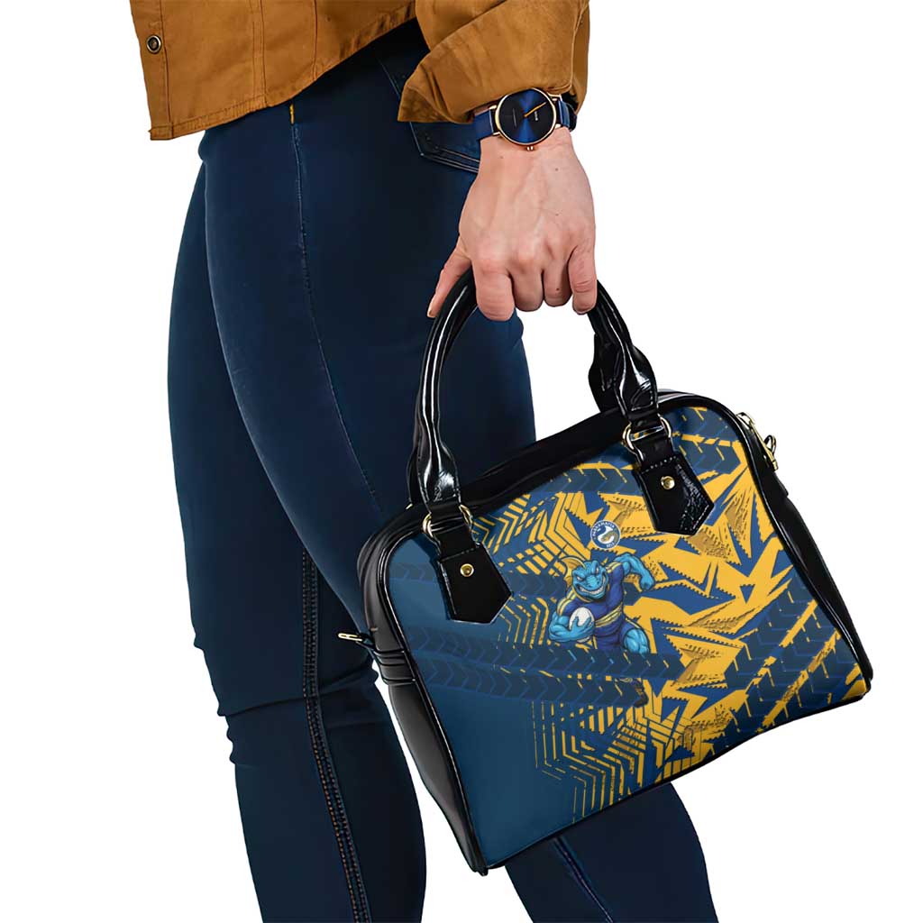 Parramatta Eels Rugby Shoulder Handbag Fierce Mascot Geometric Tribal Art