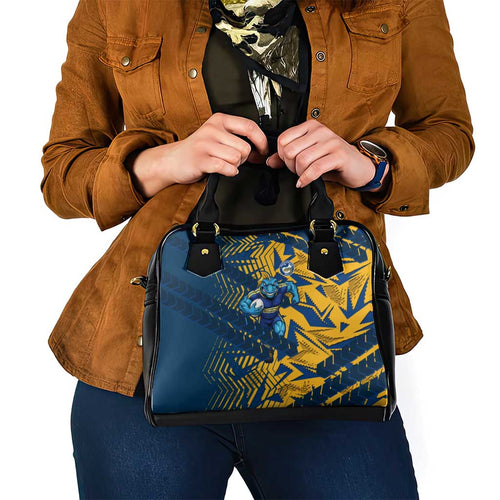 Parramatta Eels Rugby Shoulder Handbag Fierce Mascot Geometric Tribal Art