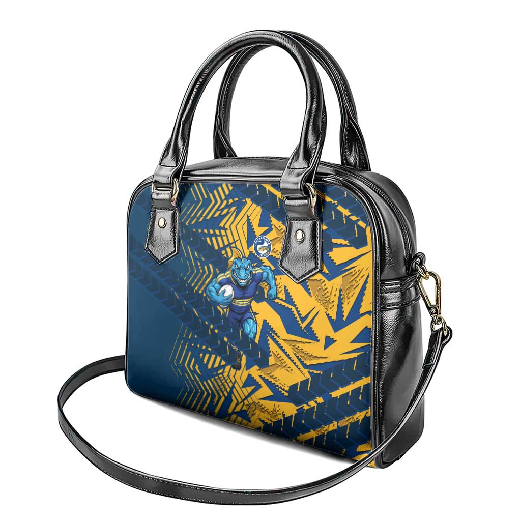 Parramatta Eels Rugby Shoulder Handbag Fierce Mascot Geometric Tribal Art