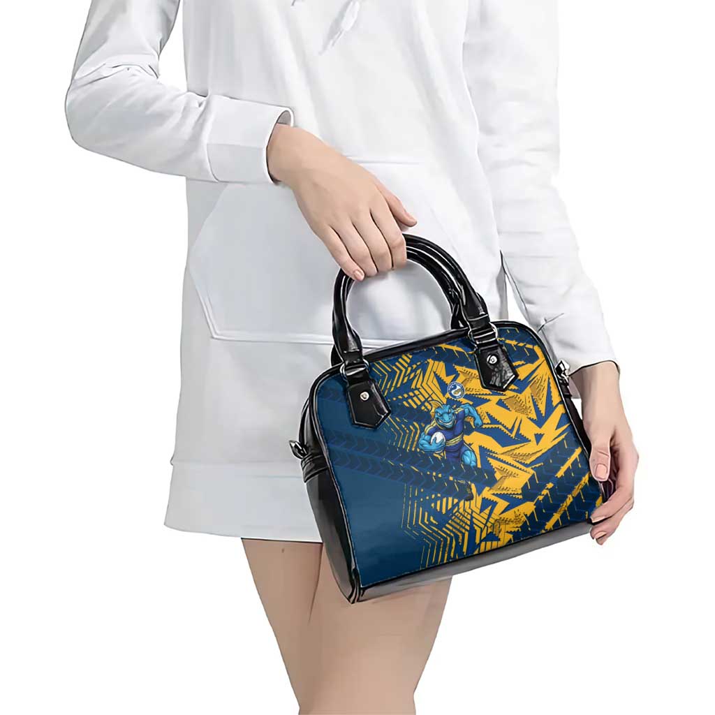 Parramatta Eels Rugby Shoulder Handbag Fierce Mascot Geometric Tribal Art